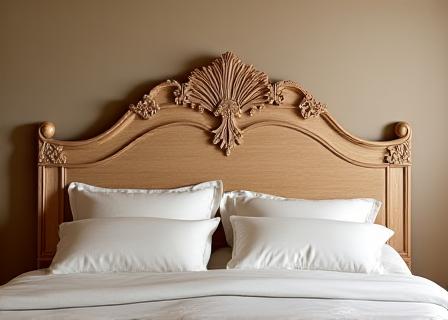 Cabecero de cama tallado a mano